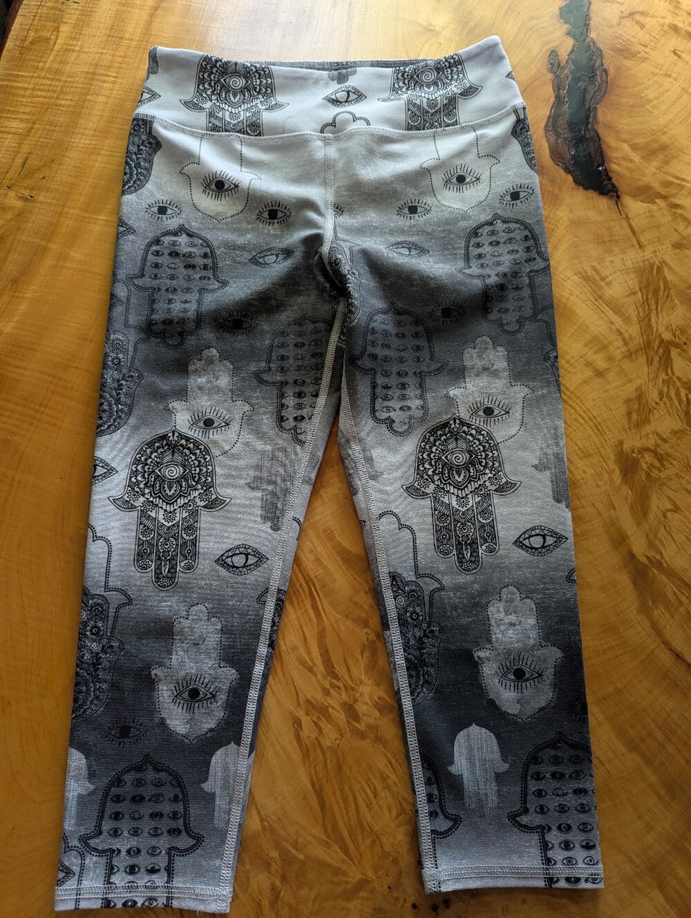 Evolution and Creation Grey Hamsa & Eye Print Women's s Legging